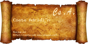 Csete Adrián névjegykártya