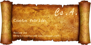 Csete Adrián névjegykártya